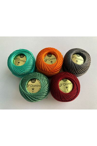 Tasarım Domino Koton Perle No:8 Thread-Embroidery Floss 5 Pieces