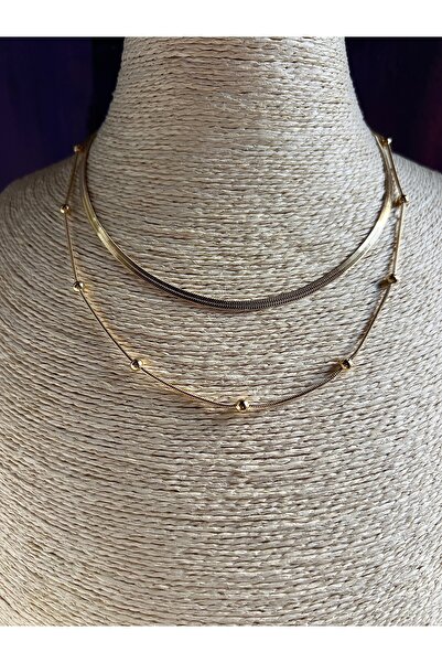 Solène Bijou İtalyan & Dorika Ikili Çelik Kolye