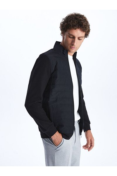 LC Waikiki Comfortable Fit Stand Collar Men's Cardigan