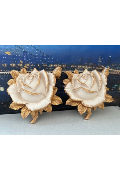 busraconcept Gül duvar çiçek dekoratif 25cm 2li set