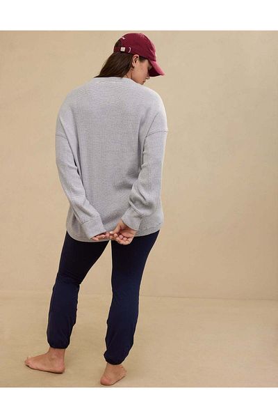 AMERICAN EAGLE Aerie Long Weekend Waffle Sweatshirt