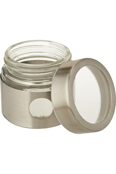 Harmony Table Top 5 Pieces Set(4 Pieces Glass Spice Jar with Metal Stand),29.5 x 7.5 x 9 cm/85 ml