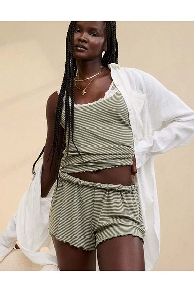 AMERICAN EAGLE Aerie Linen Blend Cover Up Shirt