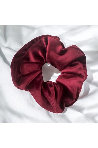 alsaccessories Burgundy Velvet Scrunchie Bagel Buckle, Hair Clip