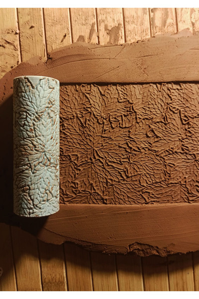 Enbceramic 8 CM YAPRAK DOKULU DESEN OKLAVSI DOKU RULOSU SERAMİK& POLİMER KİL ...