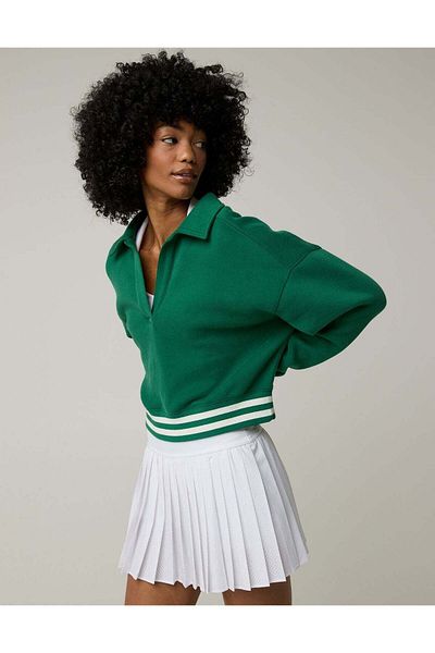 AMERICAN EAGLE Offline By Aerie Cloud Fleece Polo Sweatshirt