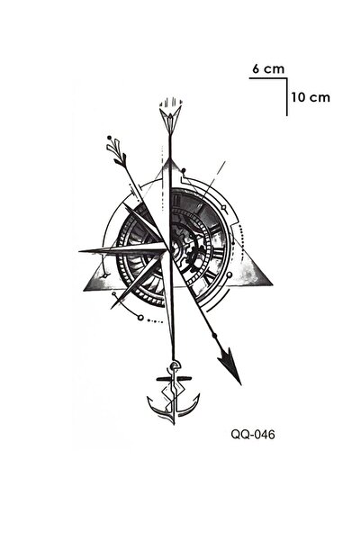 BiWini Pusula Erkek Geçici Dövme Tattoo Bilek Kol Bacak Ve Göğüs Arası Erkek Kadın