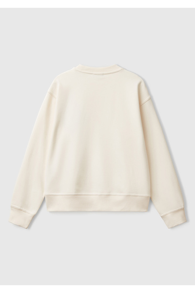 United Colors of Benetton Γυναικεία κρέμα βαμβακερή μίξη με λουλουδάτο σχέδιο Sweatsihrt
