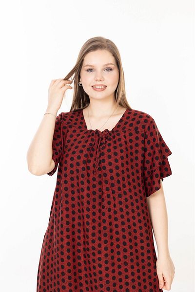 mervemoda ROCHIE ȚESUTĂ DE VARĂ SCURTĂ MĂRIME MARE DE FEMEI