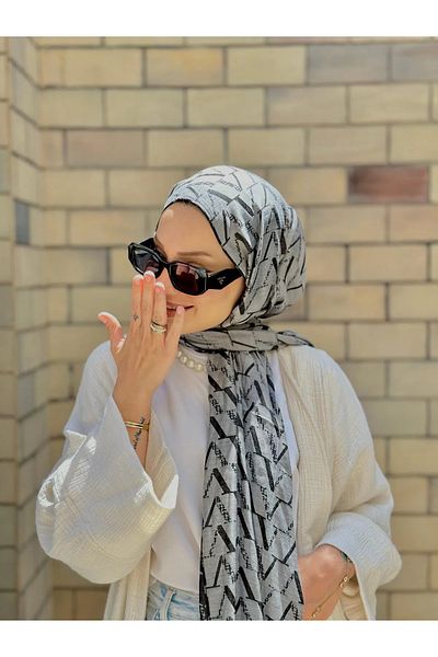 Oxygen Scarfs V Pattern Double Sided Cashmere Silk Shawl 44117