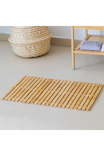 ELZEY HOME Αντιολισθητικό Μεγάλο Χαλάκι Μπάνιου Bamboo 80x50 εκ
