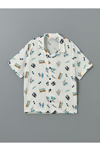 LC Waikiki Lcw Eco White Patterned Boy's Shirt