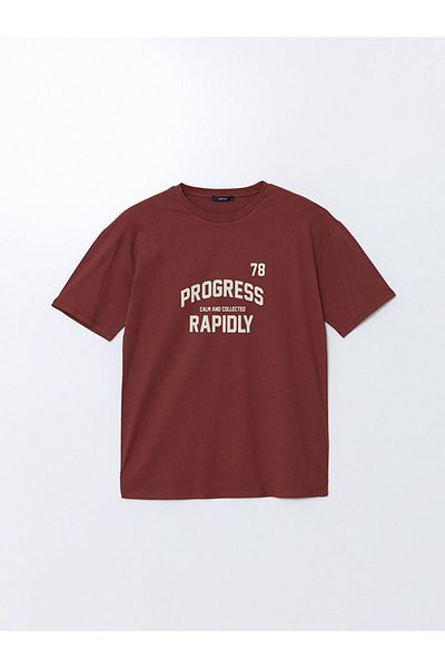 LC Waikiki Tricou pentru bărbați din bumbac pieptănat imprimat cu mânecă scurtă, sezon nou - S5JE25Z8
