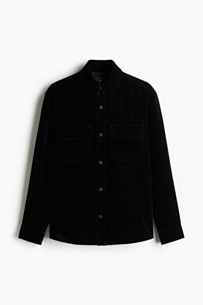 H&M Kadife Overshirt Gömlek Regular Fit