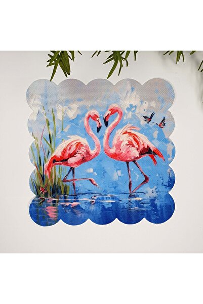 decofav Servetel de cocktail din material textil cu design romantic cu flamin...