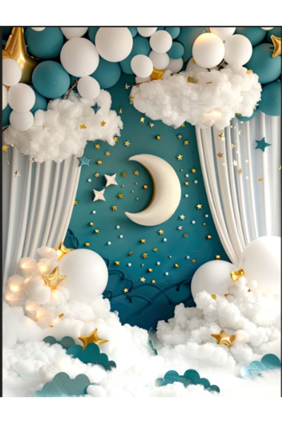 Nişantaşı Grup 150x200 okul etkinlik pano ,doğum günü arka fon, 1 yaş buyudum...