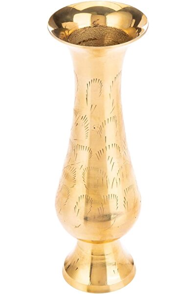 AKDC وعاء زهور نحاسي طول (6 سم) × عرض (6 سم) × ارتفاع (18 سم) ذهبي