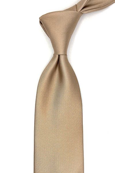 Kravatkolik Beige Dot Pattern Classic Tie with Handkerchief Kk9203