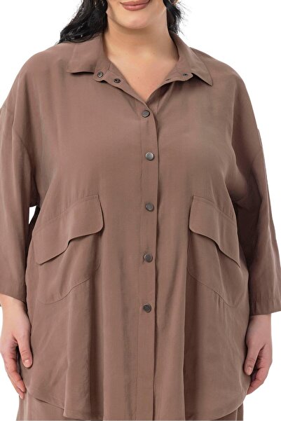 DISENTIS MODEST Large Size Wide Cut Girdle Costume (Brown Double Suit)