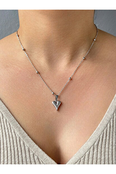 M Miel المرأة الكرة سلسلة القلب التفاصيل قلادة