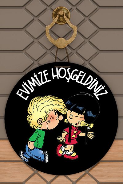 Dormot Home Modern Digital Wooden Door Ornament - Black Chen Cedric Welcome to Our Home Door Ornament