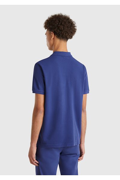 United Colors of Benetton Ανδρικό μπλουζάκι πόλο με κοντό μανίκι μπλε λεβάντας