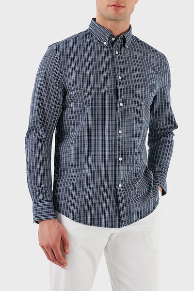 Tommy Hilfiger Reguler Sleep over Liver 100% Cotton Men's Shirt Mw0Mw37552