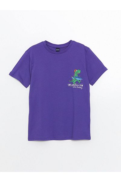 LC Waikiki Crew Neck Dinosaur Printed Boys' T-Shirt