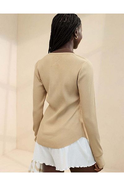 AMERICAN EAGLE Aerie Essential Henley Layering T-Shirt