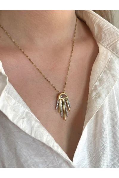 zeynep Z&D Accessory 316Lgold Steel Tarnish Trend Brand Model Necklace