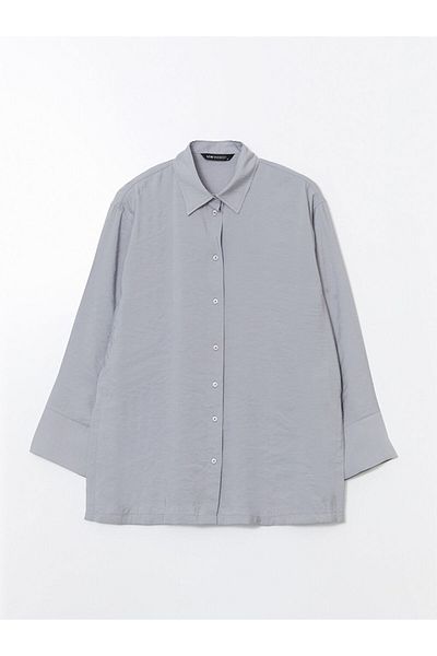 LC Waikiki Lcw Modest Grey Modal Blended Women's Shirt Tunic