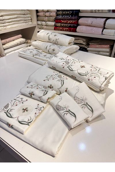 incisecrethome Handcrafted Special Design Pique Duvet Cover Set 7 Pieces