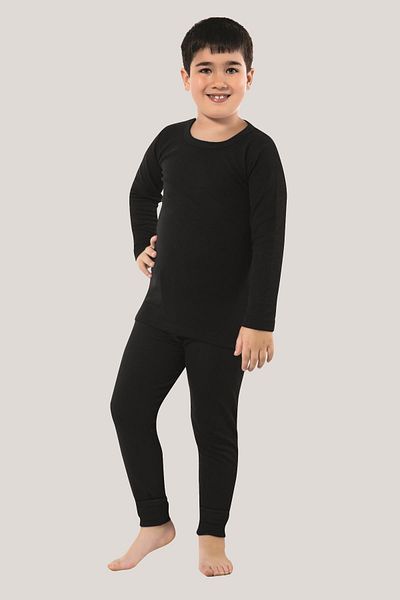 Arma Yıldız Boy's Black Bottom Top Thermal Σετ Εσώρουχα