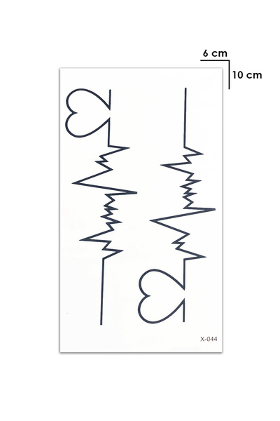 BiWini Nabız Kalp Ritmi Ritim Geçici Dövme Tattoo Bilek Kol Bacak Ve Göğüs Arası Erkek Kadın