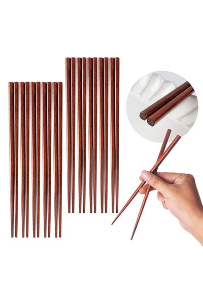 Choice 10 Pairs 10pcs Japanese Style Pointed Chopstick Natural Wooden Chopsticks Cooking Chopsticks Sushi C