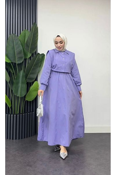 modasusev Κοστούμι γιλέκο που δένει στο πλάι Φόρεμα Hijab