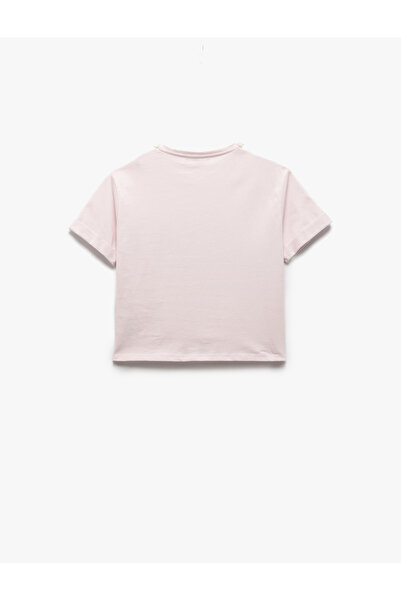 Koton Kényelmes pamut gyöngy részletes, rövid ujjú, nyakú póló