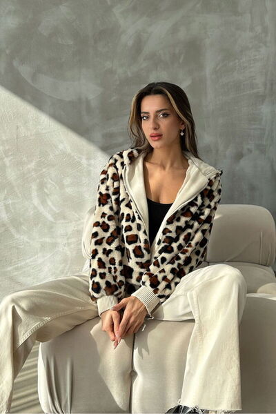 VERYMODA Palton cu imprimeu leopard - Leopard de culoare piatră deschisă | | ...