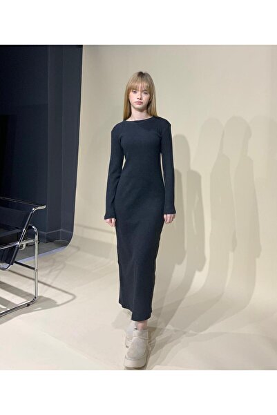 Puledro DONNA   UZUN KOLLU  TRİKO ELBİSE