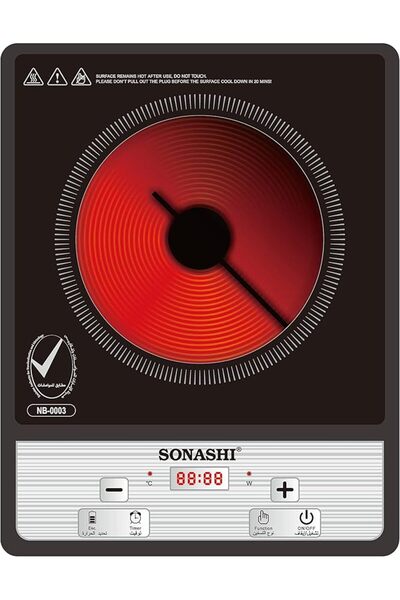 sonashi طباخ سيراميك بالأشعة تحت الحمراء SIS-014C مع مؤقت وشاشة وزر لمس وقوة ...