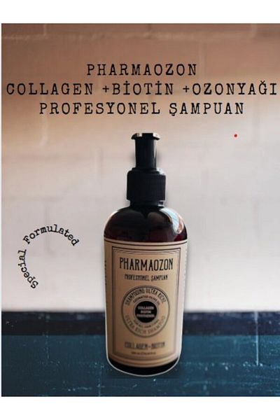 PHARMAOZON Collagen Biotin Ozone Oil Shea Butter Panthenol Professional Frequent Wash Shampoo 250ml