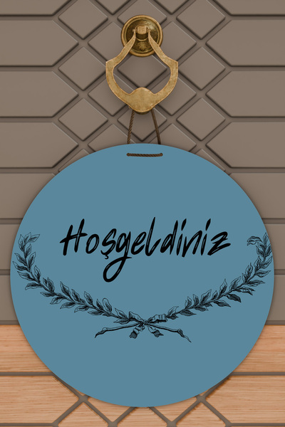 Dormot Home Ornament Modern pentru Ușă - Fundal Albastru Ramură Inferioară Su...