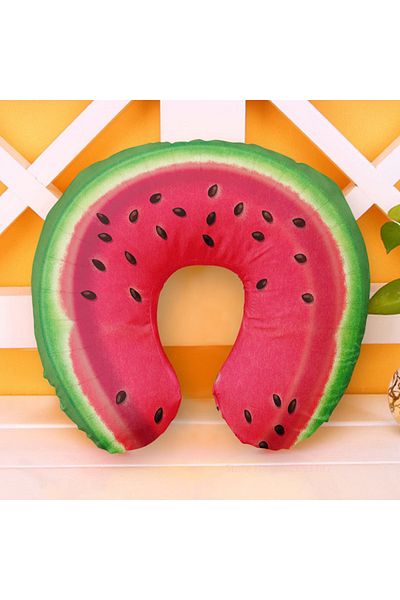 Choice Watermelon Cute Cartoon Ins Style Travel Neck Pillow U-shaped Panda Rainbow Cloud Fruit Inflatable C