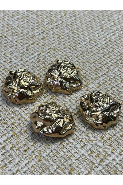 ODDA TASARIM ATÖLYESİ Extra Large Z.A.R.A Model Gold 4-Piece Button Set - 3cm
