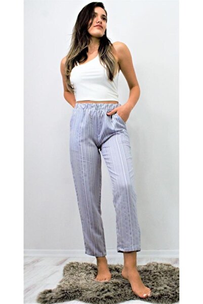 Pasaklı Giyim Жіночі штани з кишенями, еластичним поясом, прямими штанинами та подвійними манжетами, зручні літні штани 3277200