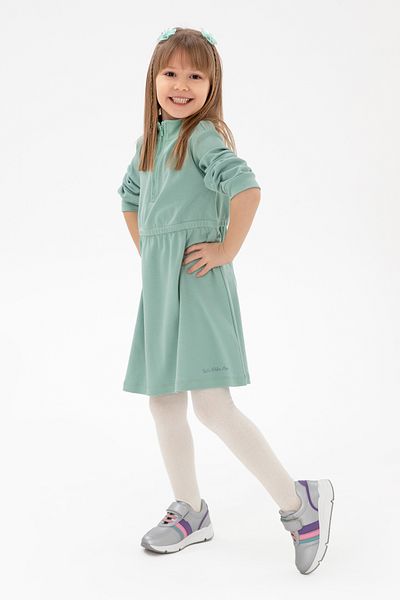 U.S. Polo Assn. Rochie tricotată verde apă pentru fete 50296387 -VR048