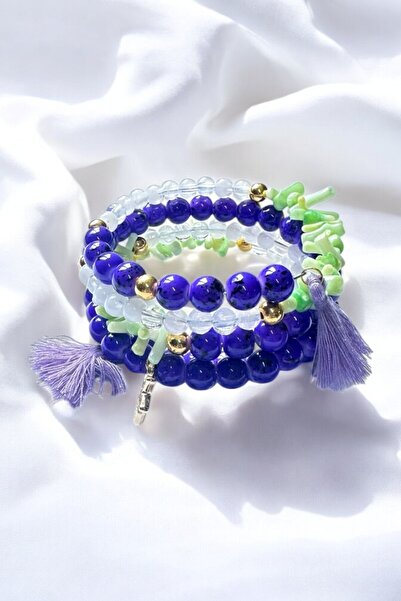 PETEK AKSESUAR TASARIM DOLAMALI DOĞALTAŞLI BONCUK KOLYE