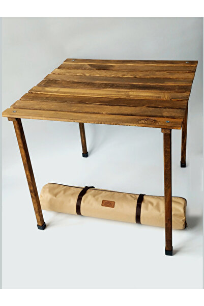 Home Joyfull Turtle 67*67*60 Cm Ahşap Katlanır Rulo Kamp,piknik, Balkon, Bahç...