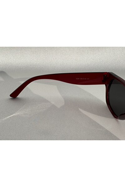 BluePepper Claret Red Cateye Model Sunglasses - Black Glass Colored Wave