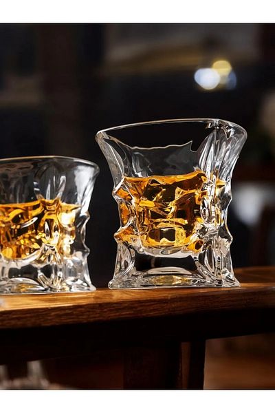 Yenigeldi 2Pcs Vintage Premium Cups Cocktail, Whiskey, Bourbon Y89